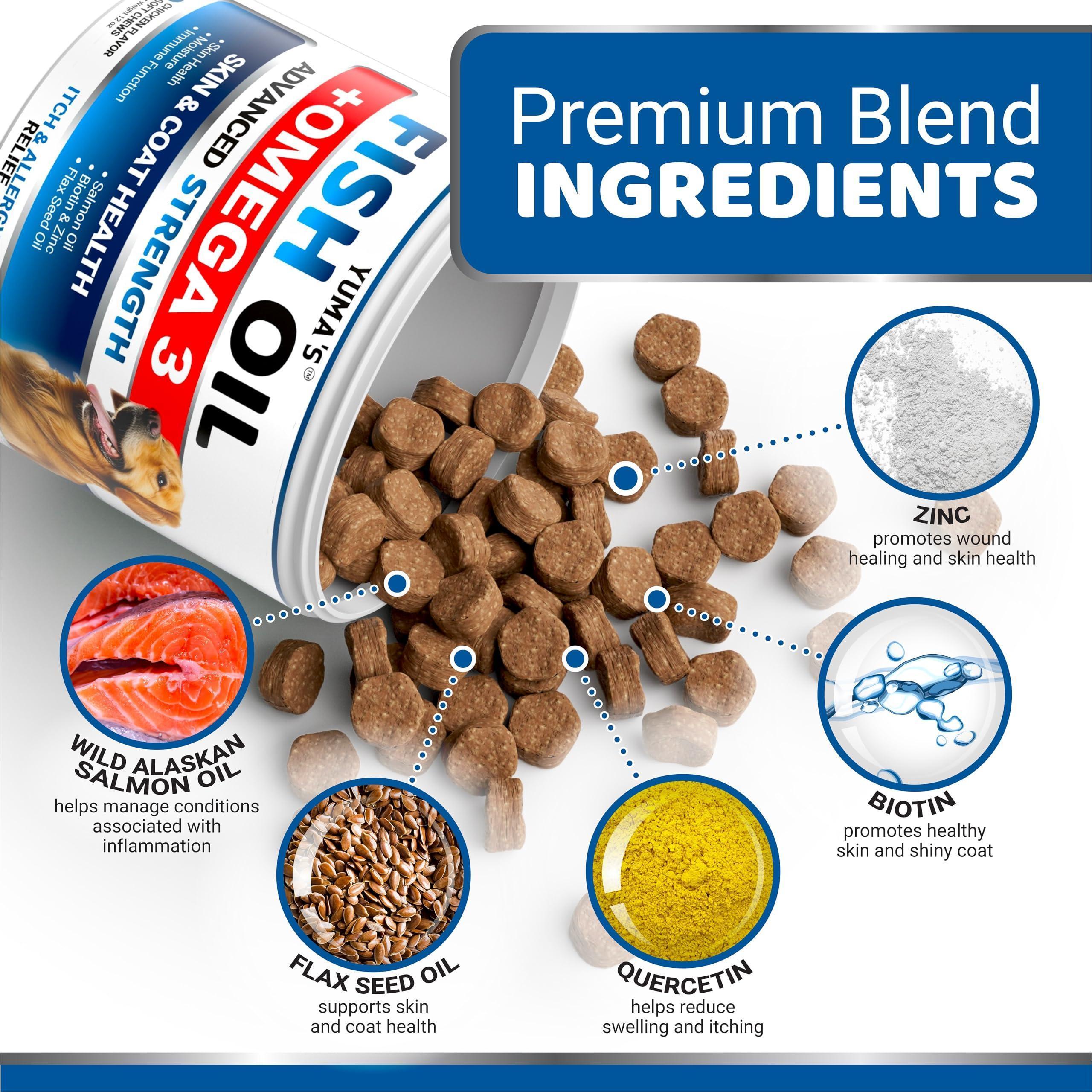 Omega-3 Fish Oil Chews for Dogs | Skin & Coat Support | 170 Soft Chews