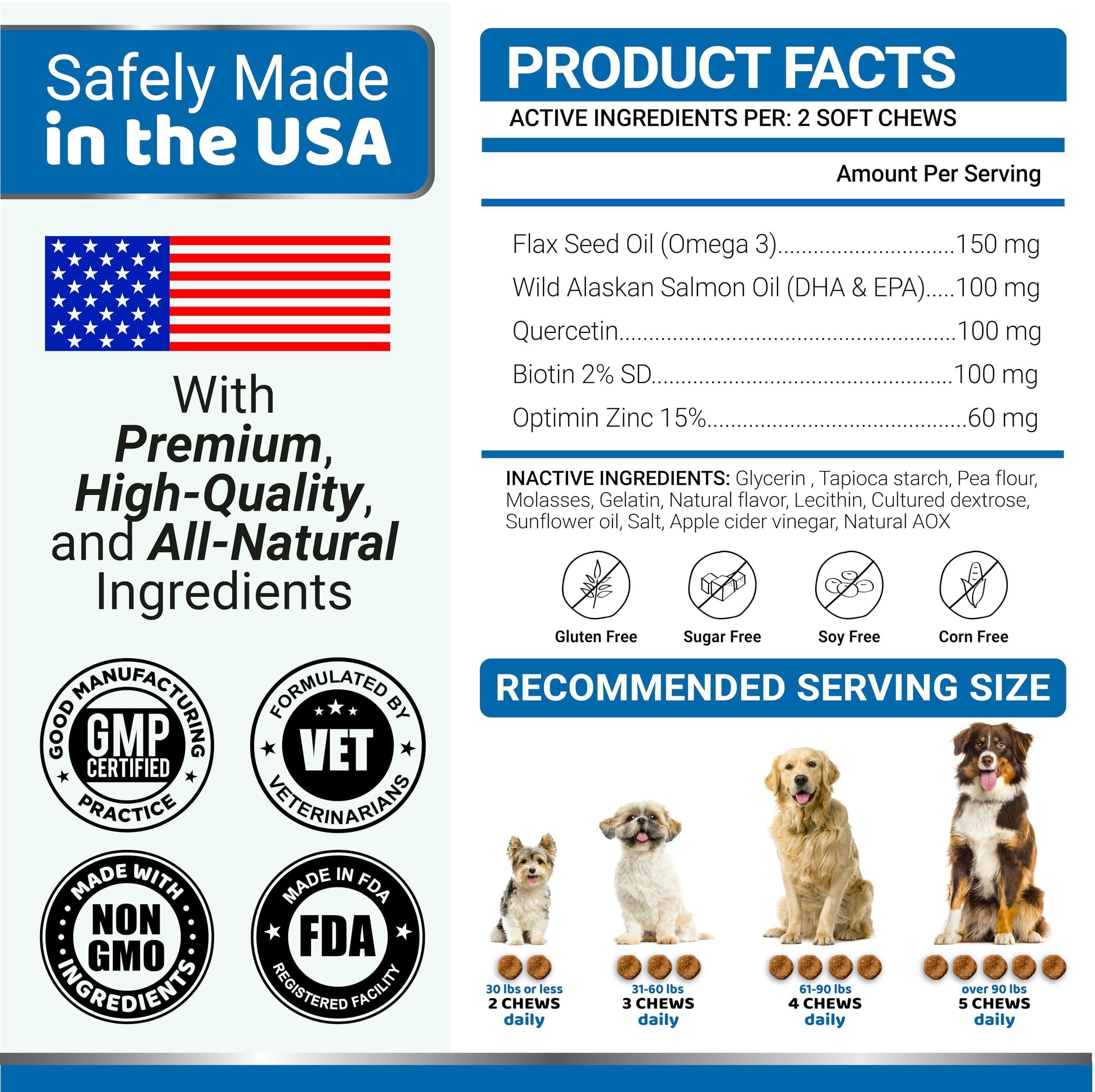 Omega-3 Fish Oil Chews for Dogs | Skin & Coat Support | 170 Soft Chews