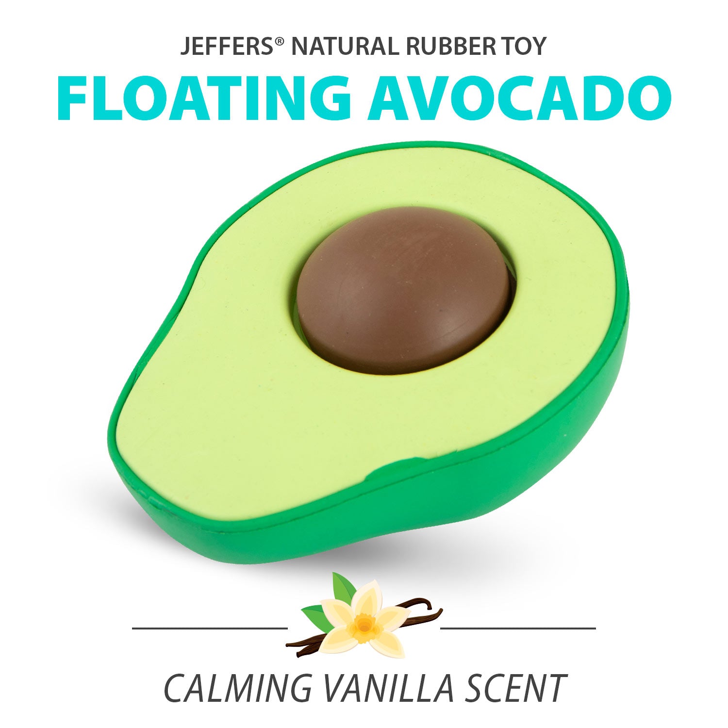 Jeffers Floating Natural Rubber Dog Chew Toy with Vanilla Scent for Dental Health and Water Play