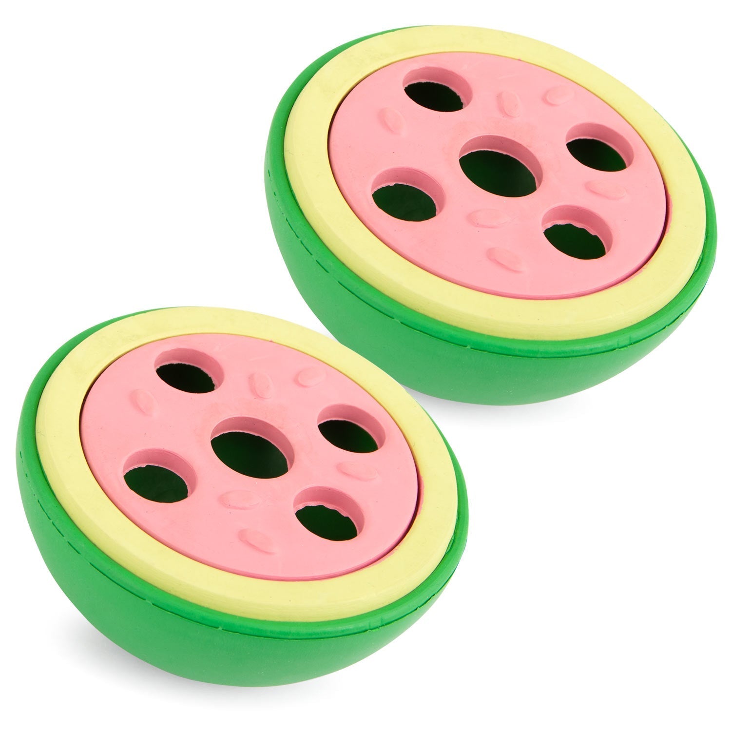 Jeffers Watermelon Natural Rubber Treat Dispensing Dog Dental Chew Toy with Vanilla Scent