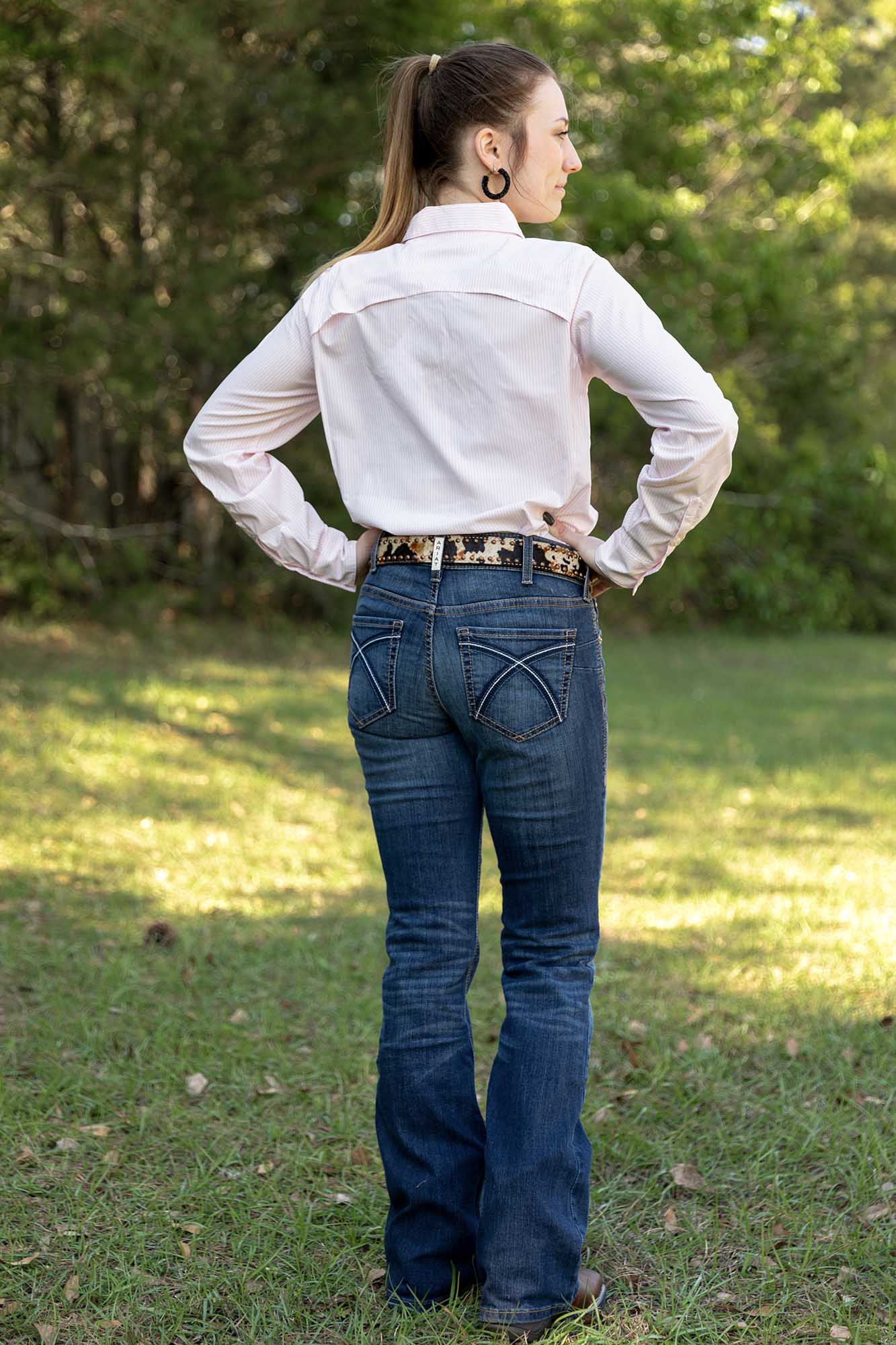 Women's VentTek Stretch Shirt, Strawberry Stripe